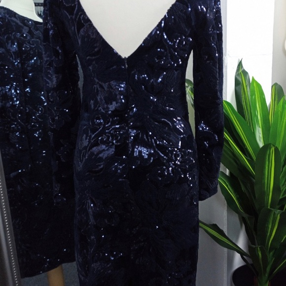 Blue Dress  Sequin Dress  Sequinned Dress  Beaded Dress  Embellished Dress - Picture 9 of 9